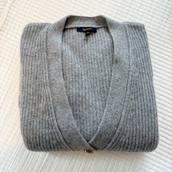 (Quince) Mongolian Cashmere Fisherman Boxy Cropped Cardigan Sweater - Picture 11 of 12